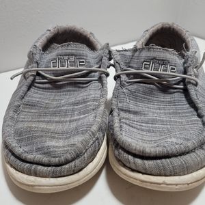 Hey dude gray Linen shoes youth 3 ladies 4